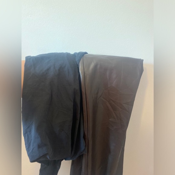 JOIE Faux Leather Leggings Size XL Black High Waist Vegan Seamless - Picture 3 of 5